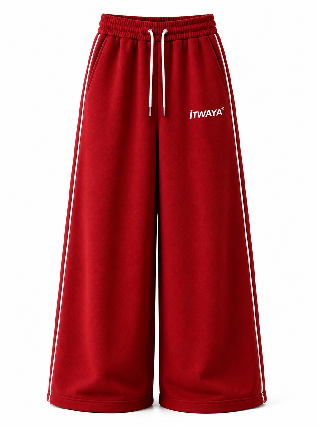 Crimson Riot baggy unisex Pants white pipine