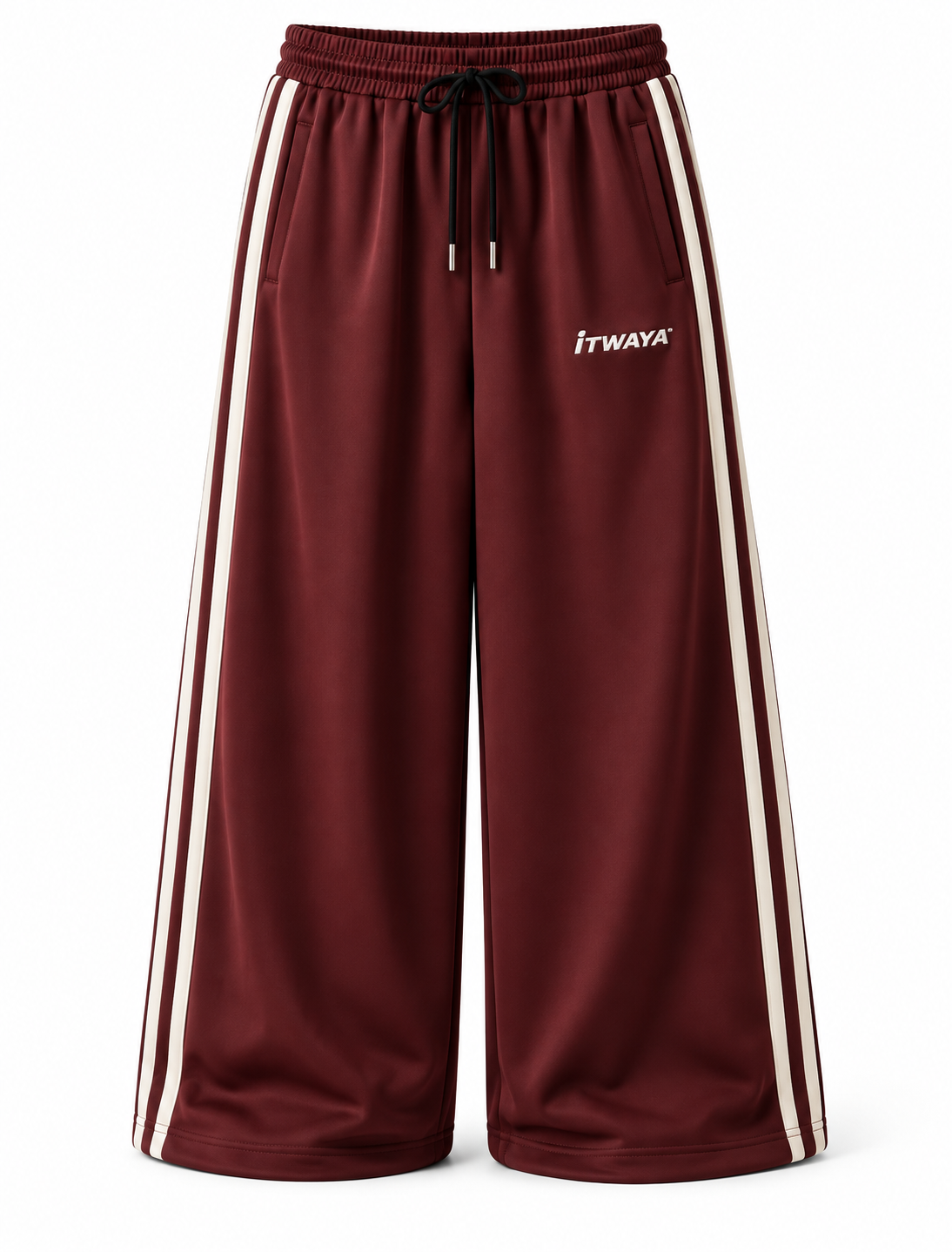 Maroon Varsity Stripe Track Pants