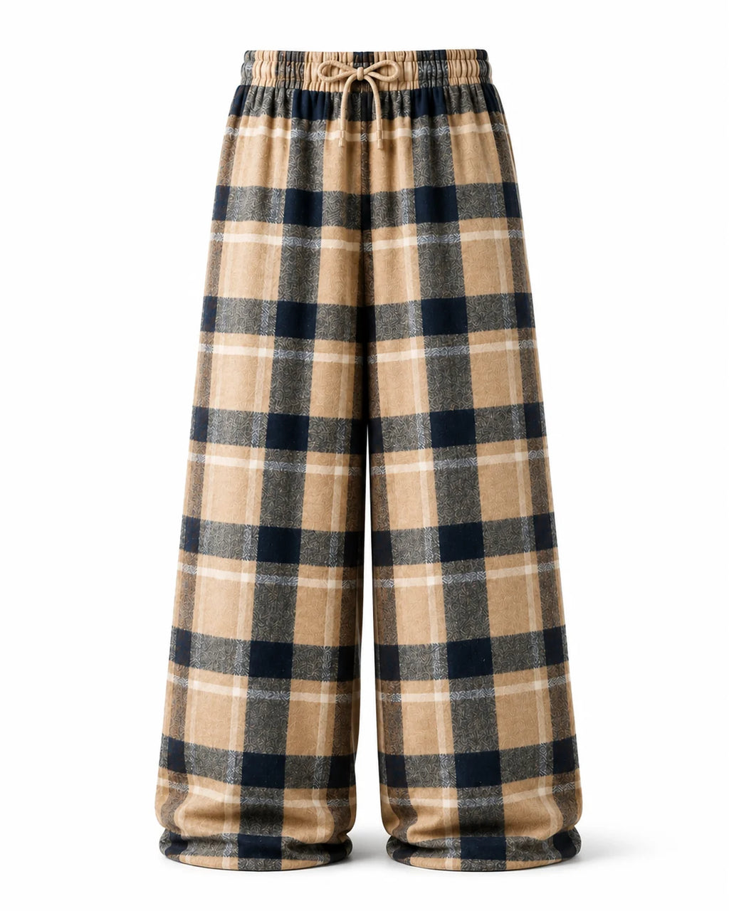 Itwaya Cozy Wide-Legs – Brown Check