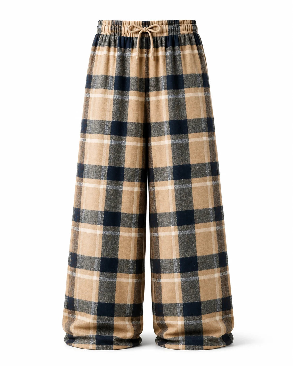 Itwaya Cozy Wide-Legs – Brown Check