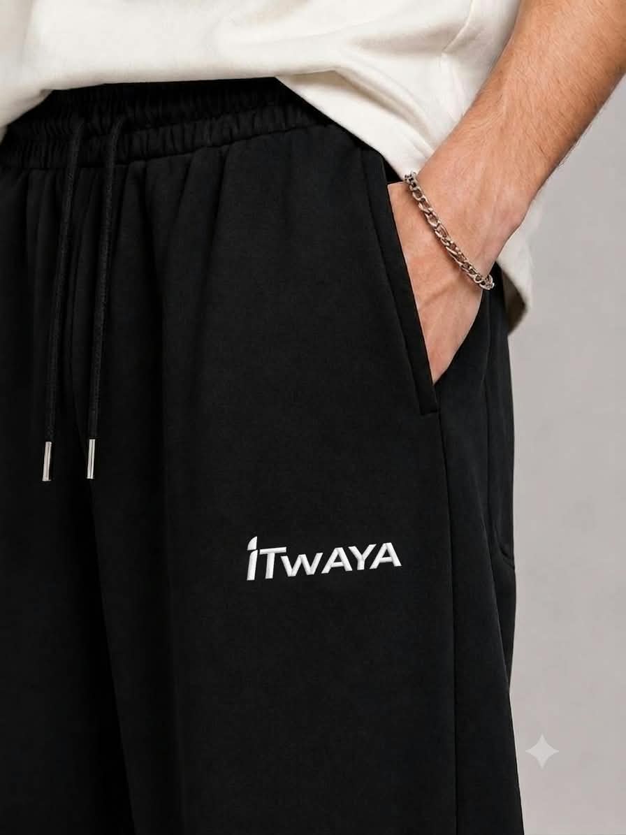BLACK Lower baggy-fit French Cotton UNISEX