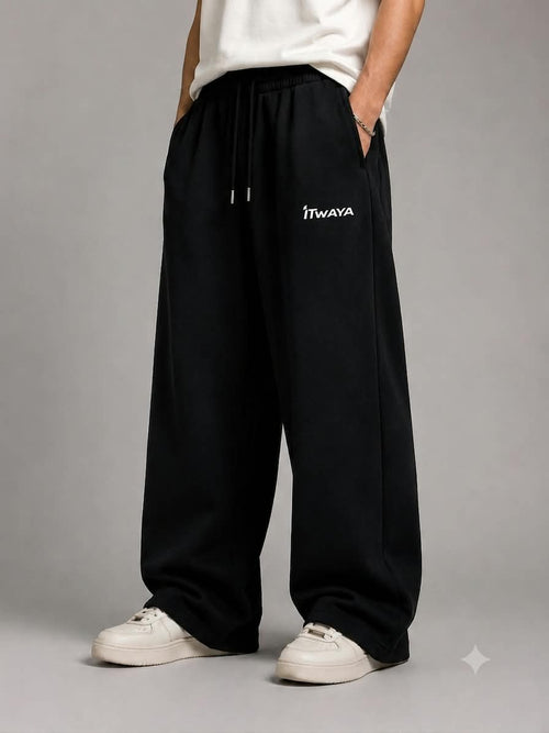 BLACK Lower baggy-fit French Cotton UNISEX
