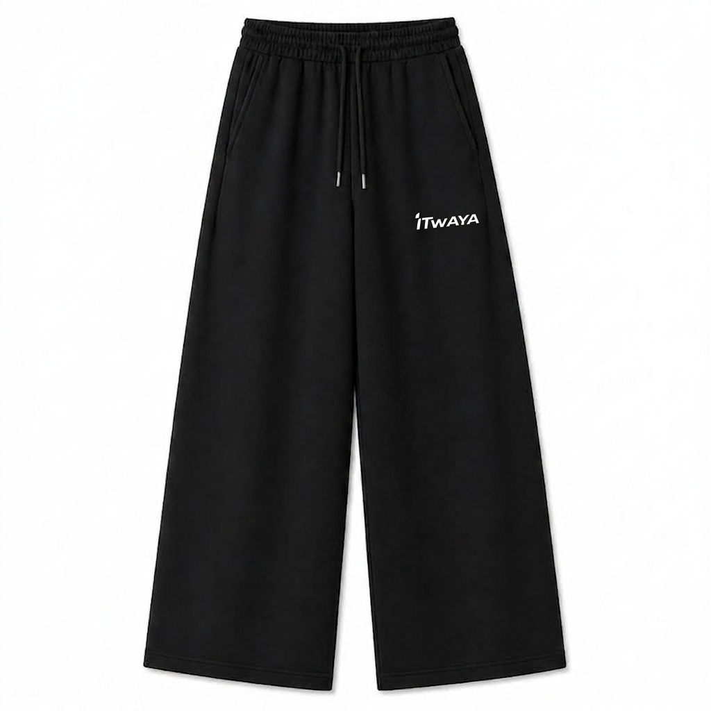 BLACK Lower baggy-fit French Cotton UNISEX