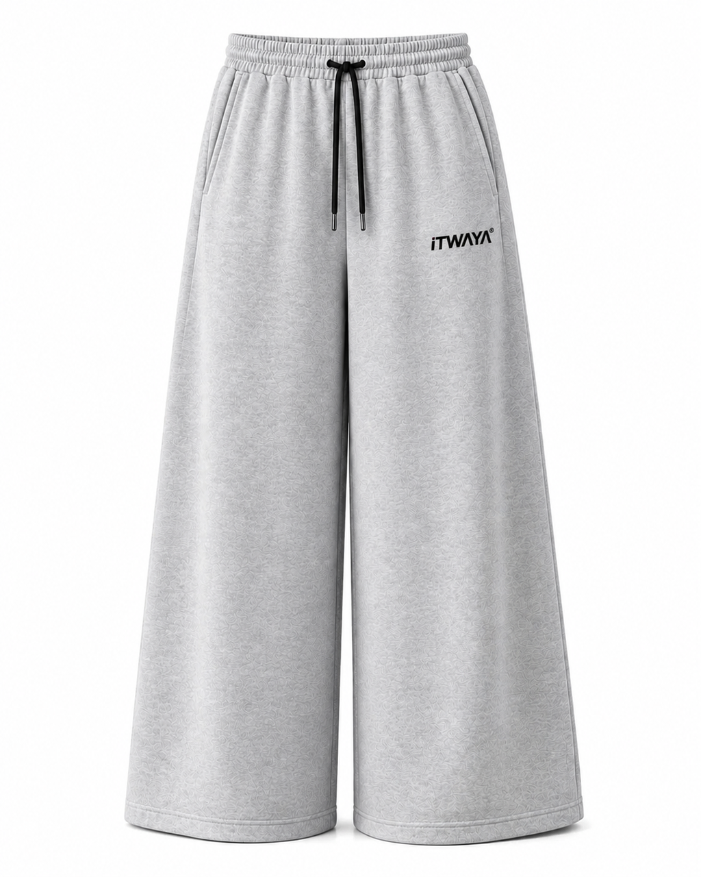 Melange grey Unisex French terry cotton baggy lower