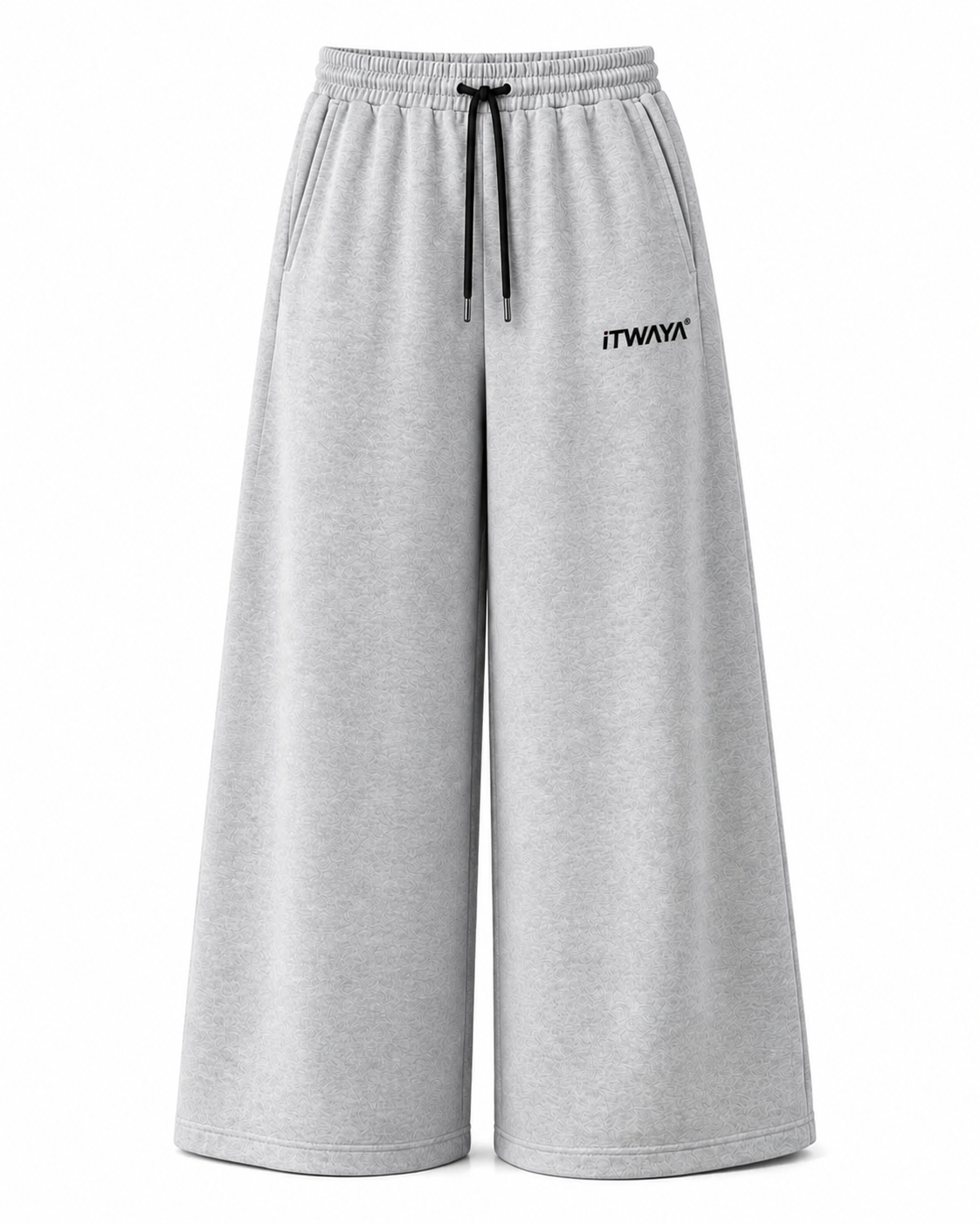 Melange grey Unisex French terry cotton baggy lower